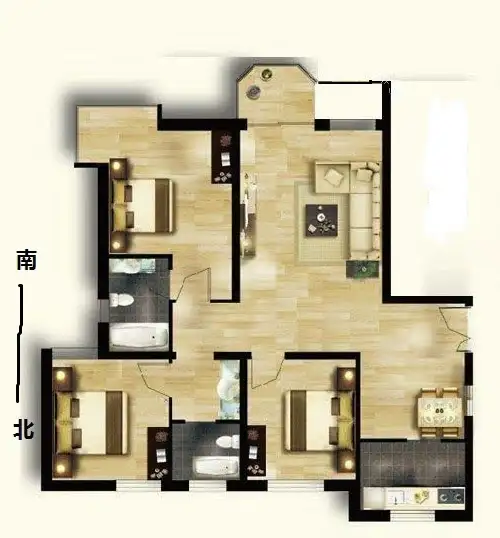 赵都新城美和园  3室2厅2卫   103.00万