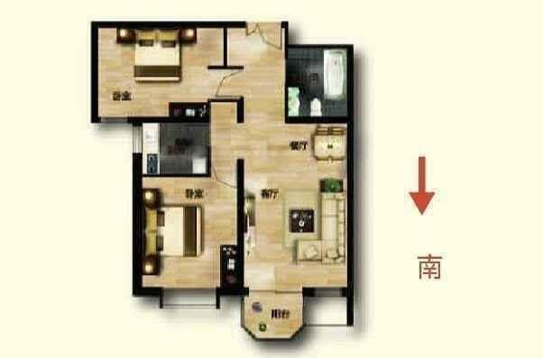 赵都新城泰和园  2室2厅1卫   81.00万户型图