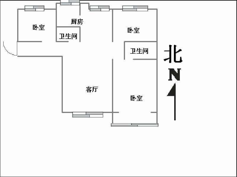 赵都新城利和园  3室2厅2卫   128.00万户型图