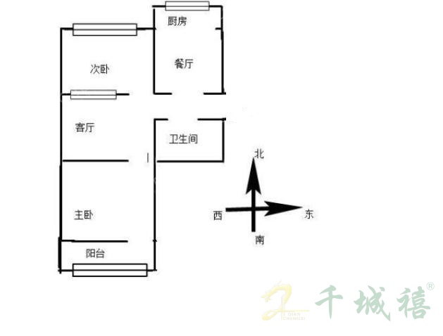 公安小区  2室1厅1卫   800.00元/月户型图