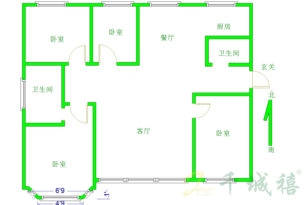 赵都新城利和园  4室2厅2卫   175.00万