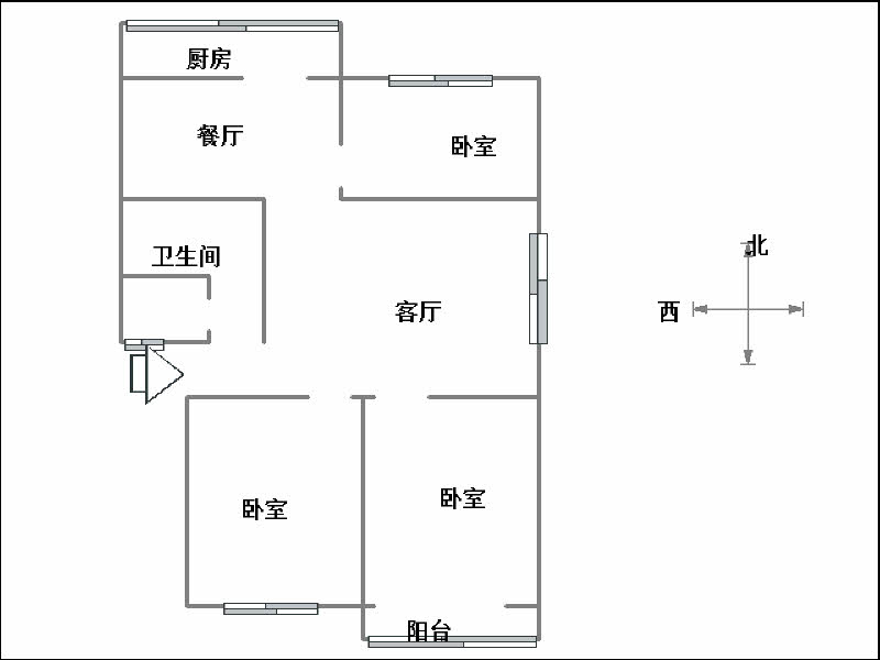 和平东商住楼  3室2厅1卫   115.00万室内图