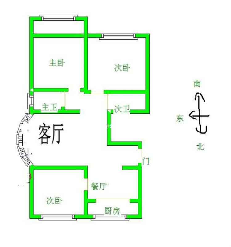 新科园西区  3室2厅2卫   155.00万室内图