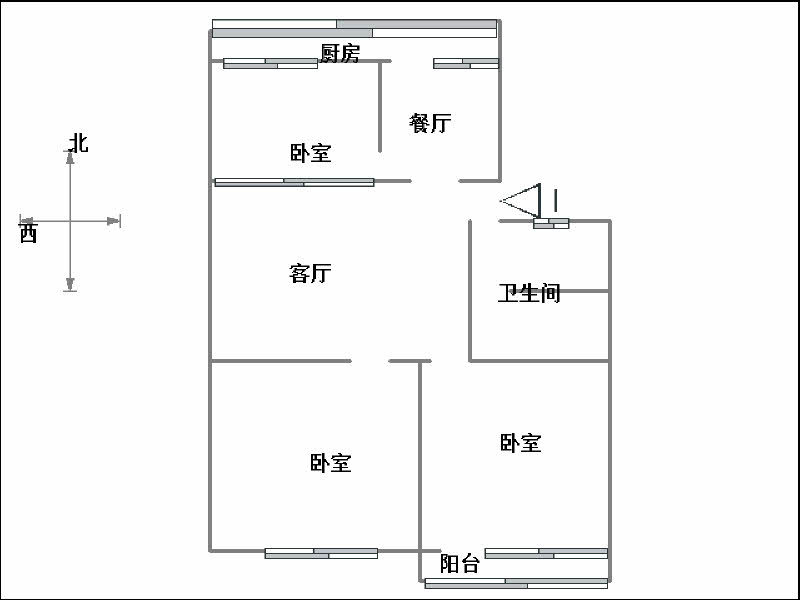 畜牧局家属院  3室2厅1卫   116.00万户型图