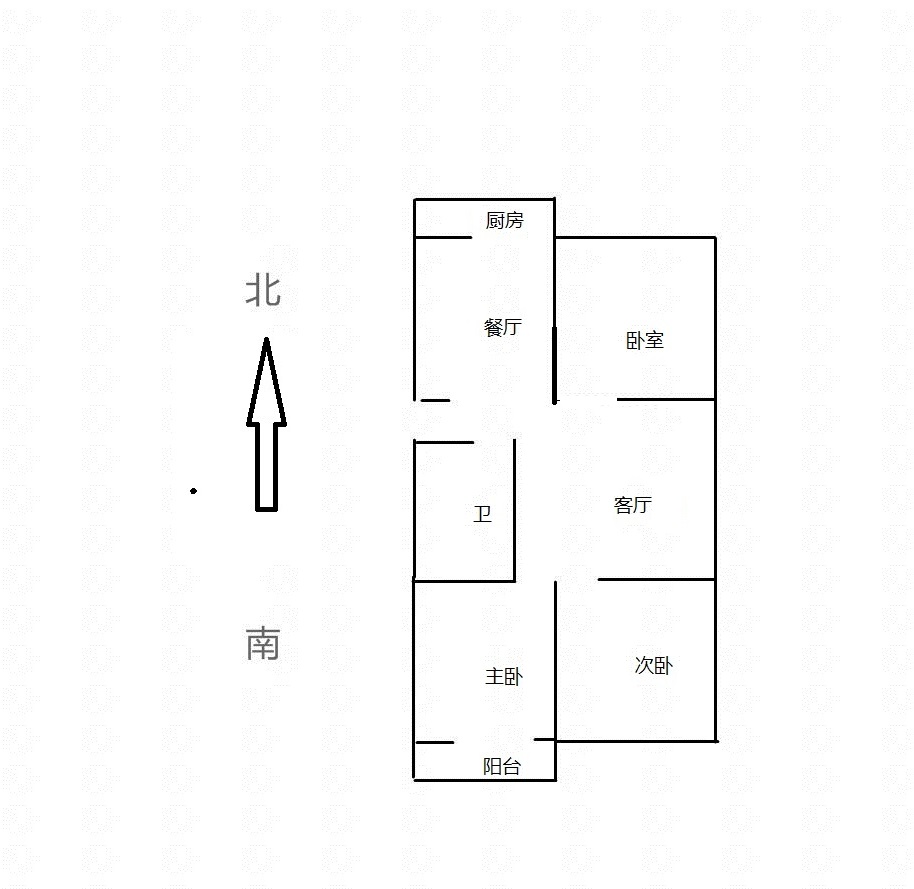 绿德源小区  3室2厅1卫   1350.00元/月室内图1