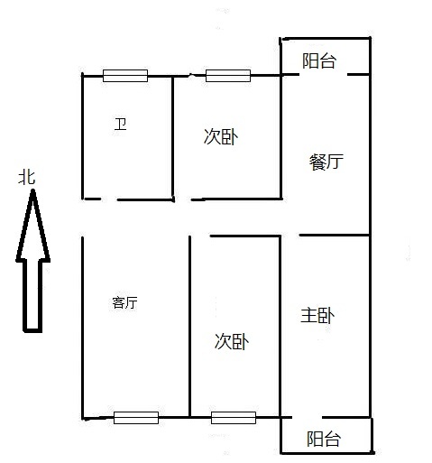 邯峰小区  3室2厅1卫   95.00万户型图