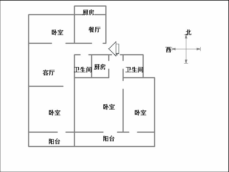 中柳林小区  3室2厅2卫   100.00万室内图