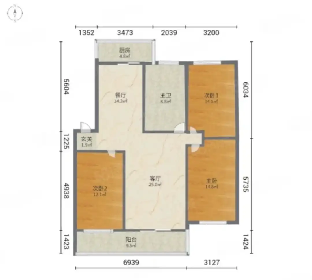 仁达花园  3室2厅1卫   128.00万