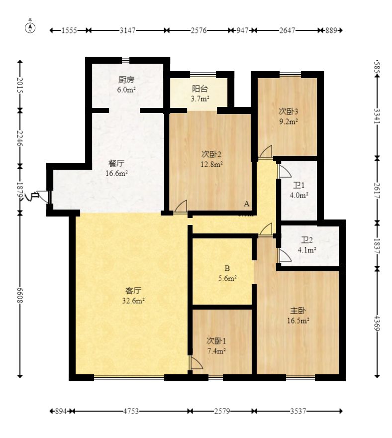 中交建发松雅院  3室2厅2卫    152.0万 中交建发松雅院  3室2厅2卫    152.0万户型图