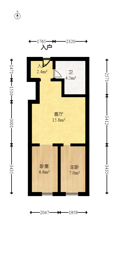 明城广场  2室1厅1卫    39.8万室内图1