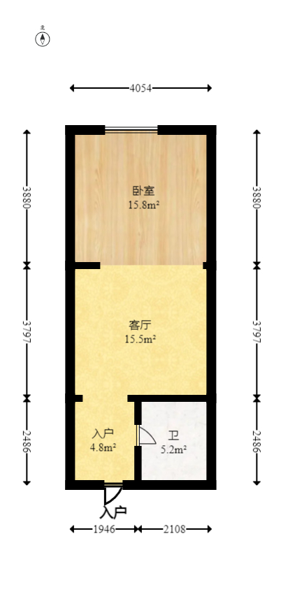 广华国际公馆（广华大厦）  1室1厅1卫   25.00万室内图1