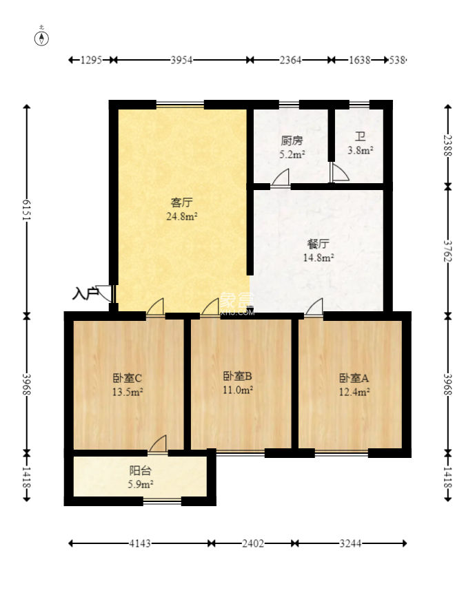 东风二村社区绸厂宿舍  3室2厅1卫   62.00万