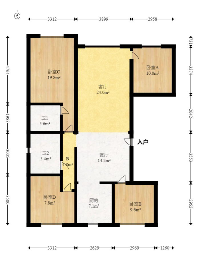 建发玖洲和玺  1室0厅0卫   185.00万室内图1