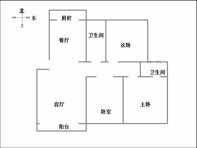 拉德芳斯南区（世嘉名苑1号院）  3室2厅2卫   168.00万室内图