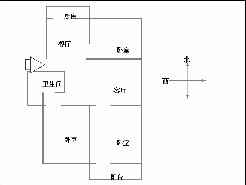 辰翔建安南院  3室2厅1卫   71.00万户型图