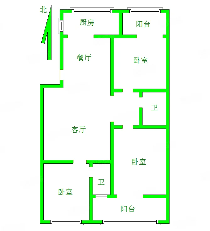 农发行家属院  3室2厅2卫   162.00万