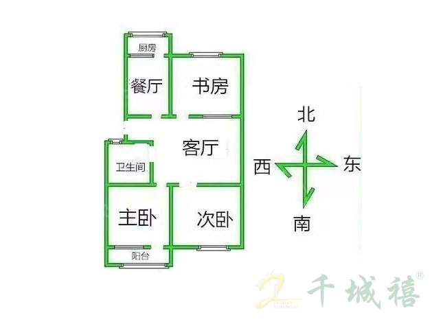 司法局家属院  3室2厅1卫   89.00万户型图