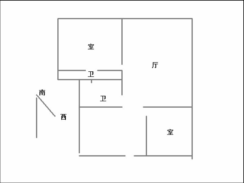 美乐城写字楼（环球中心）  2室1厅1卫   4800.00元/月室内图