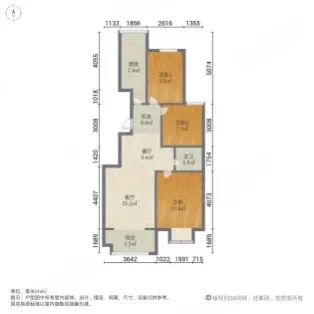 绿树林枫  3室2厅1卫   115.00万室内图