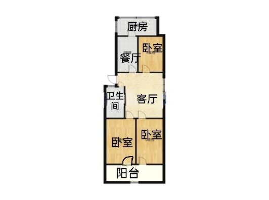 渚河路49号院  3室1厅1卫   105.00万室内图