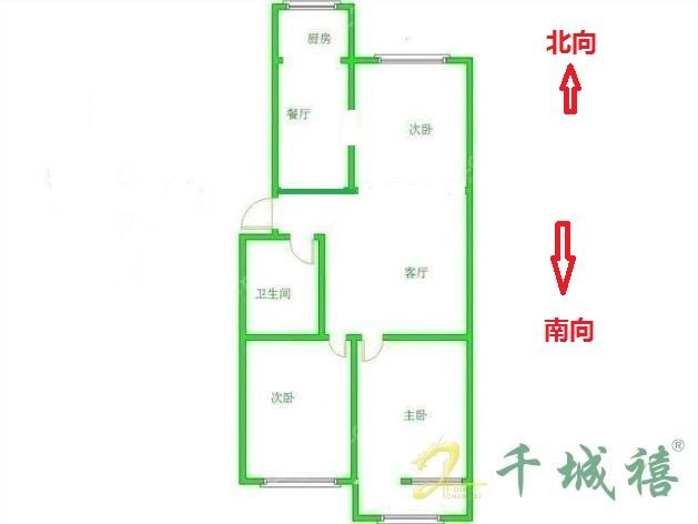 罗三生活区  3室1厅1卫   53.00万户型图