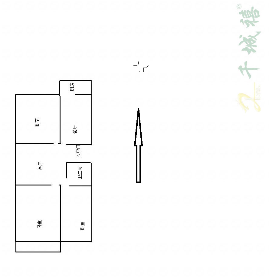 地砖厂家属院  3室1厅1卫   64.00万户型图