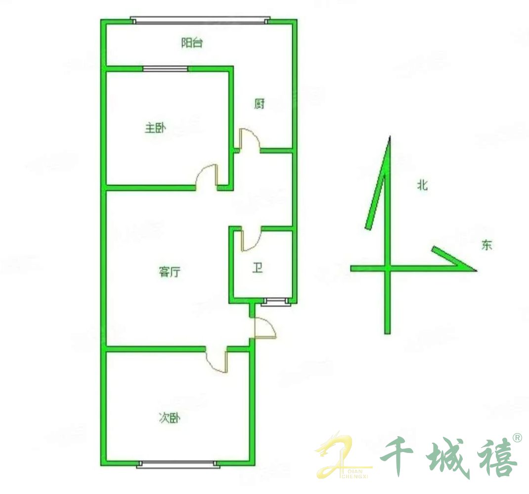 开元小区  2室1厅1卫   56.00万室内图