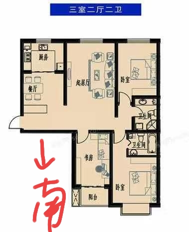 巴黎王府龙门苑.博园  3室2厅2卫   65.00万