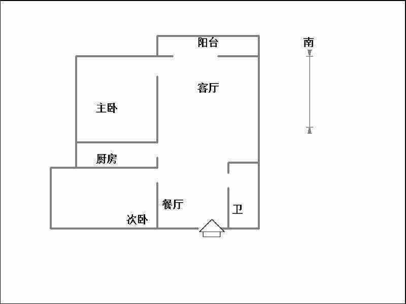 汉成华都东区  2室2厅1卫   2000.00元/月户型图