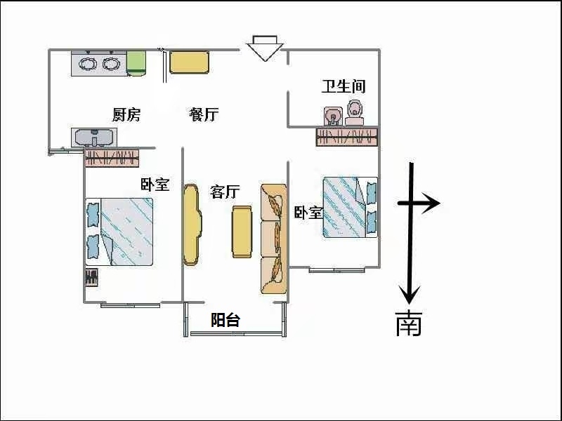 赵都新城郎和园  2室2厅1卫   1200.00元/月室内图