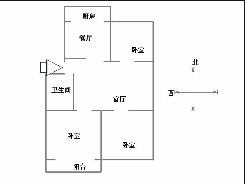 滏山花园  3室2厅1卫   170.00万户型图