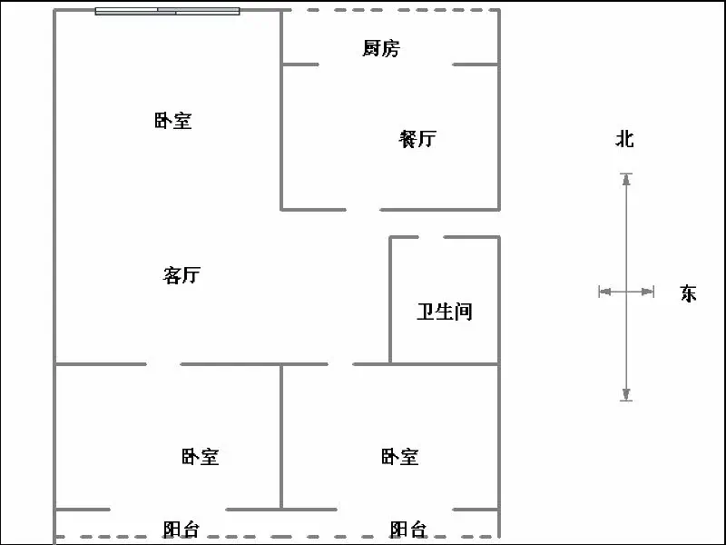 安泰小区  3室1厅1卫   1200.00元/月户型图