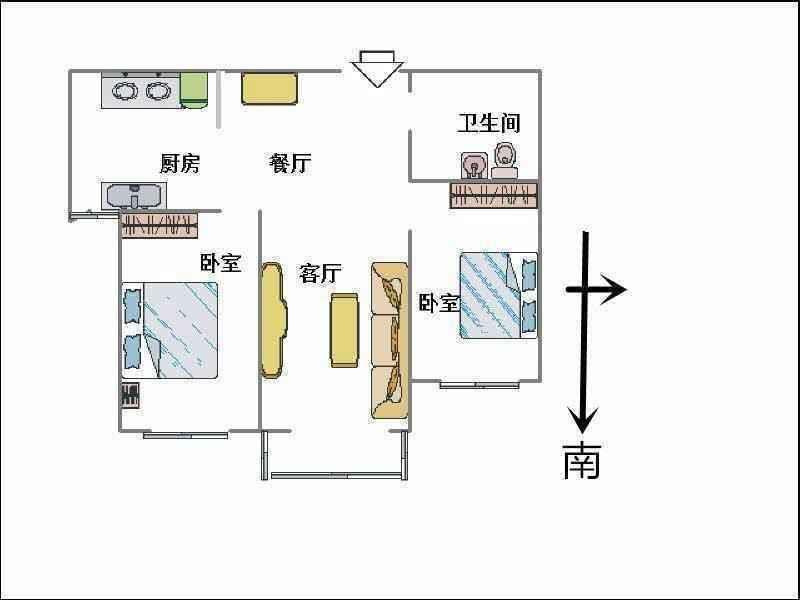 赵都新城福和园  2室2厅1卫   95.00万户型图