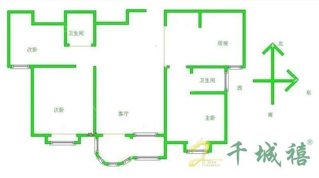 赵都新城盛和园  3室2厅2卫   123.00万室内图