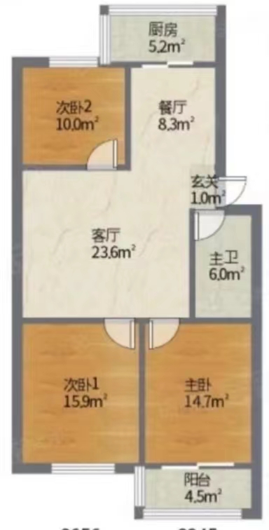 广厦小区  3室2厅1卫   115.00万户型图