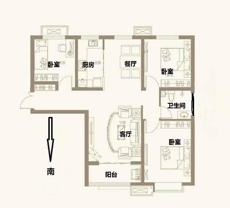 赵都新城福和园  3室2厅1卫   95.00万