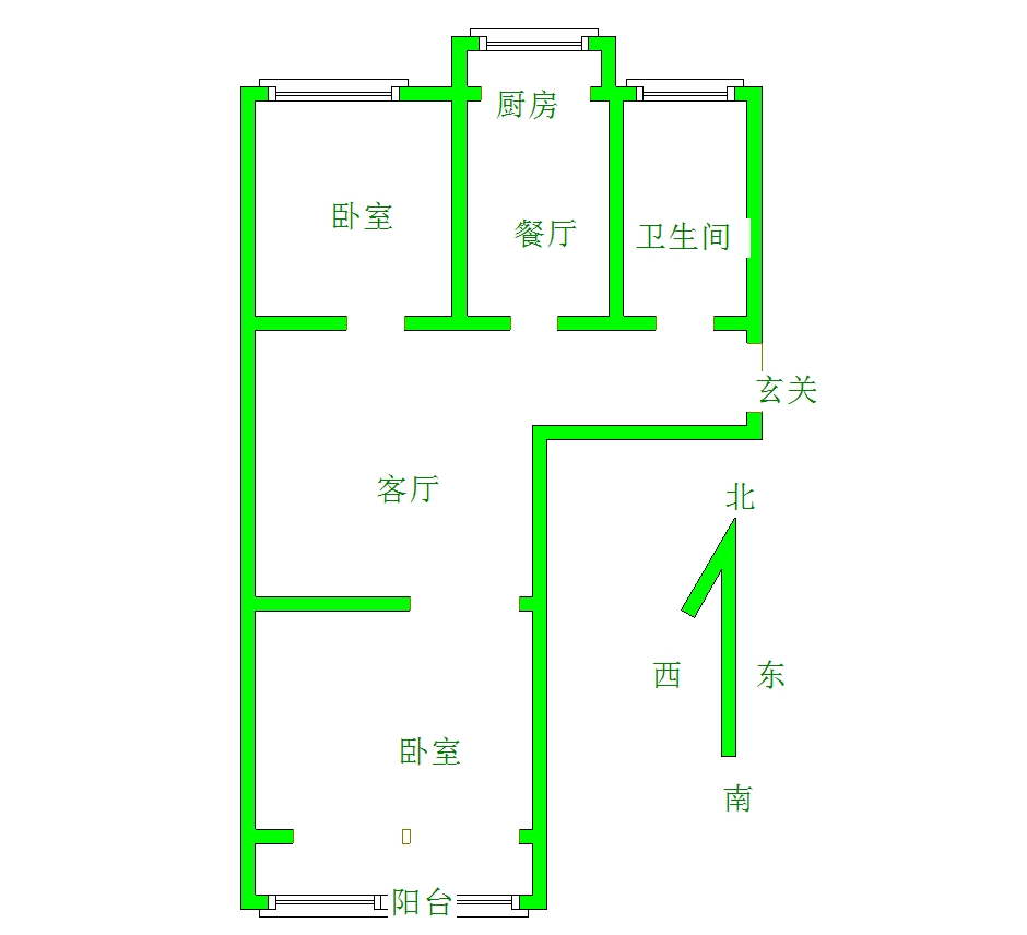 贸易街166号院  2室2厅1卫   85.00万