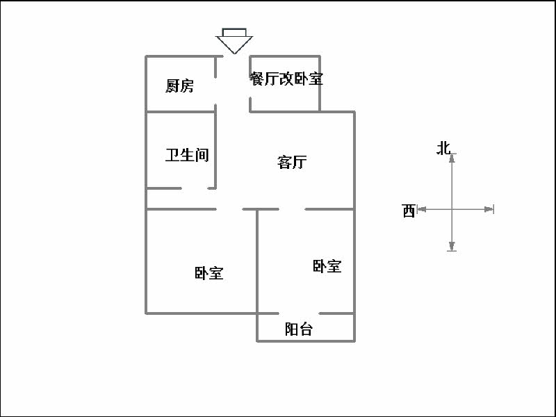 邯郸县乡镇企业局家属院  2室2厅1卫   65.00万户型图