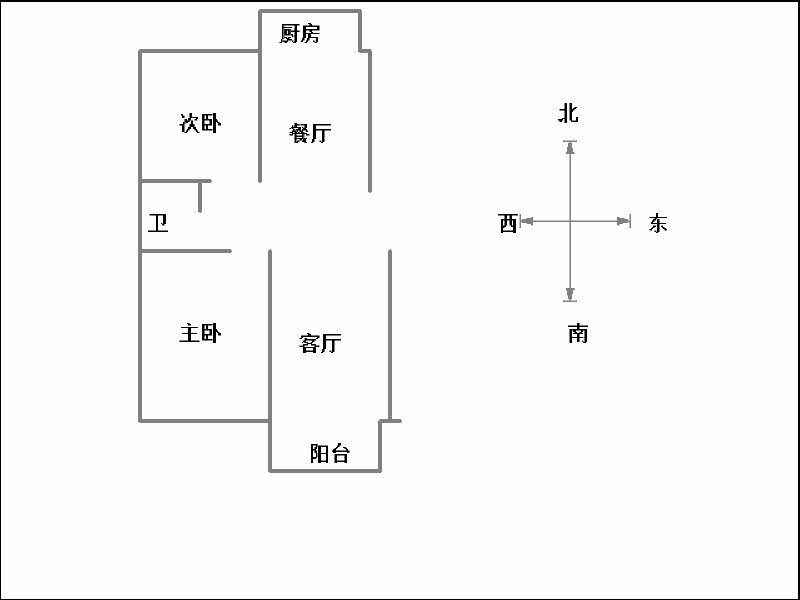 拉德芳斯南区（世嘉名苑1号院）  2室2厅1卫   1900.00元/月室内图