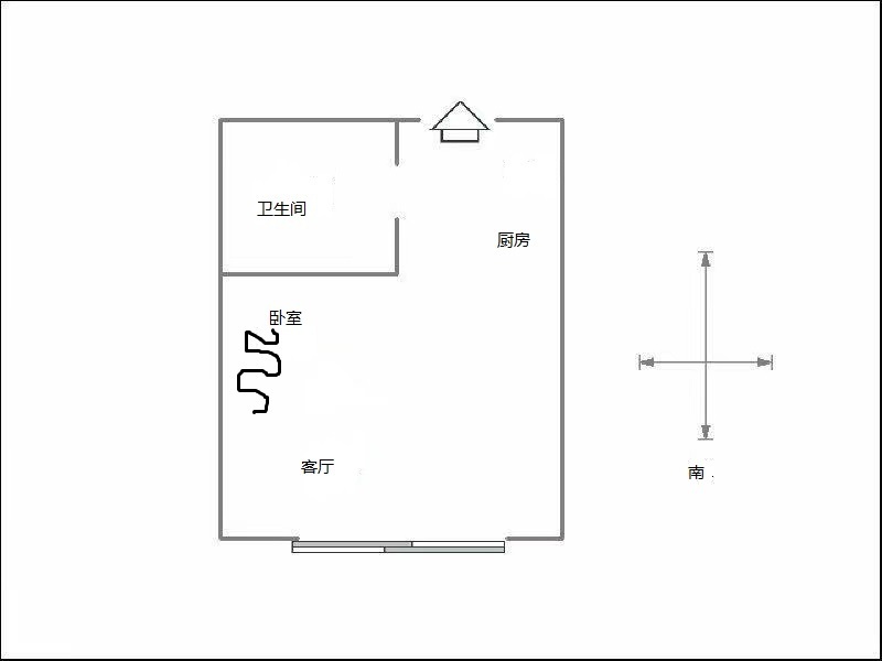 星魔方（新房）  1室1厅1卫   1400.00元/月室内图