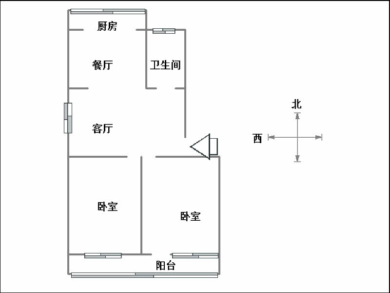 桃园小区  2室2厅1卫   85.00万户型图