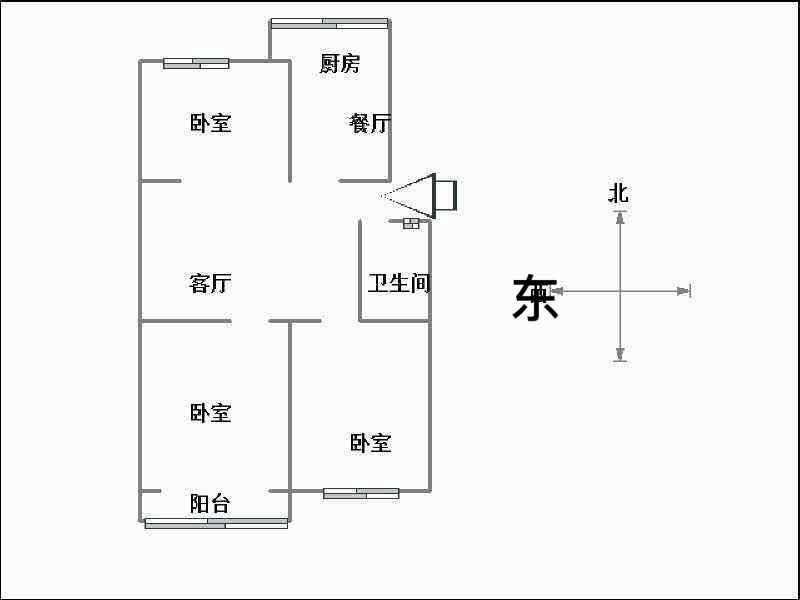 通明苑  3室2厅1卫   90.00万户型图