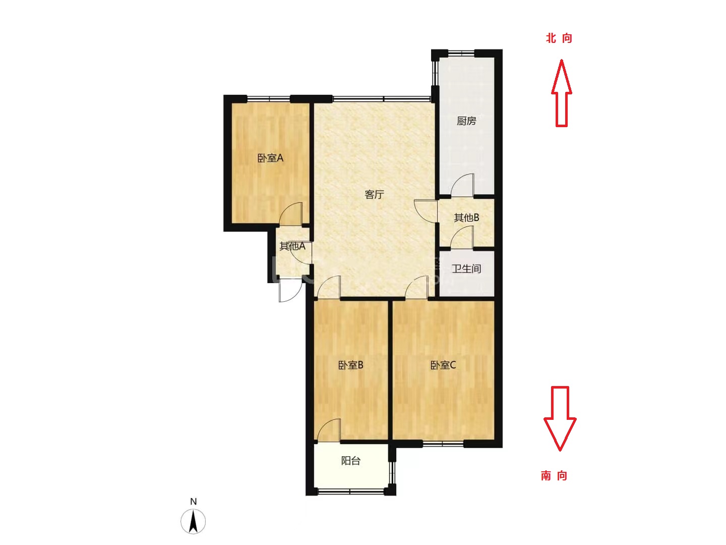 南湖花园  3室2厅1卫   72.00万室内图1