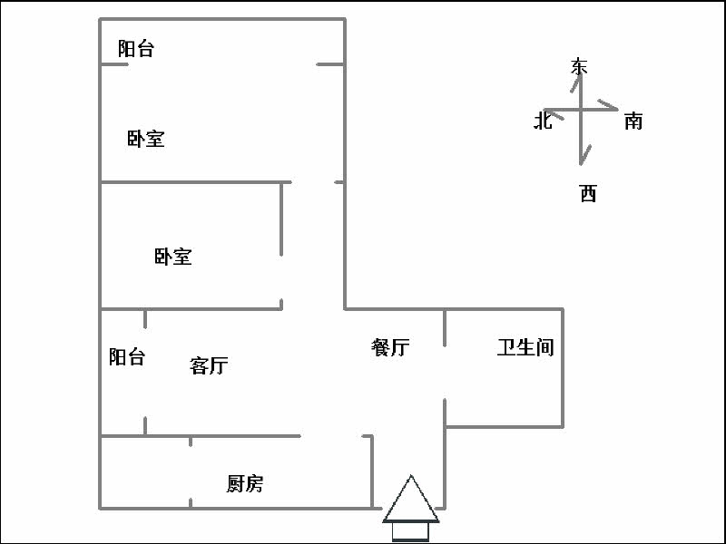 明珠花园D区  2室2厅1卫   110.00万室内图