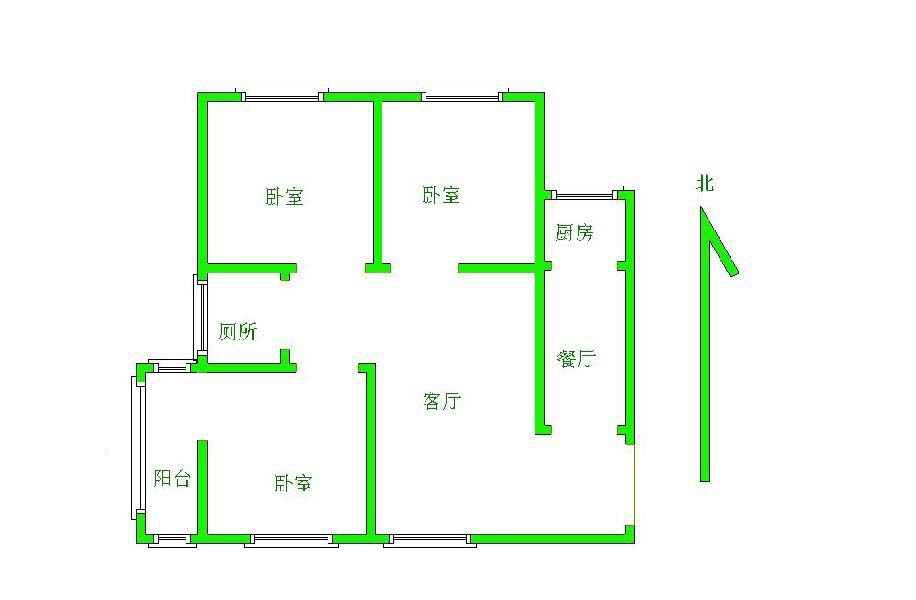 东辛庄公交家属院(市公交住宅小区)  3室2厅1卫   65.00万室内图