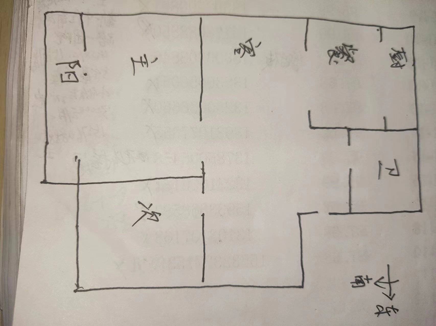 瑞鹏小区  2室2厅1卫   1000.00元/月户型图