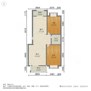 苹果怡园  2室2厅1卫   110.00万室内图