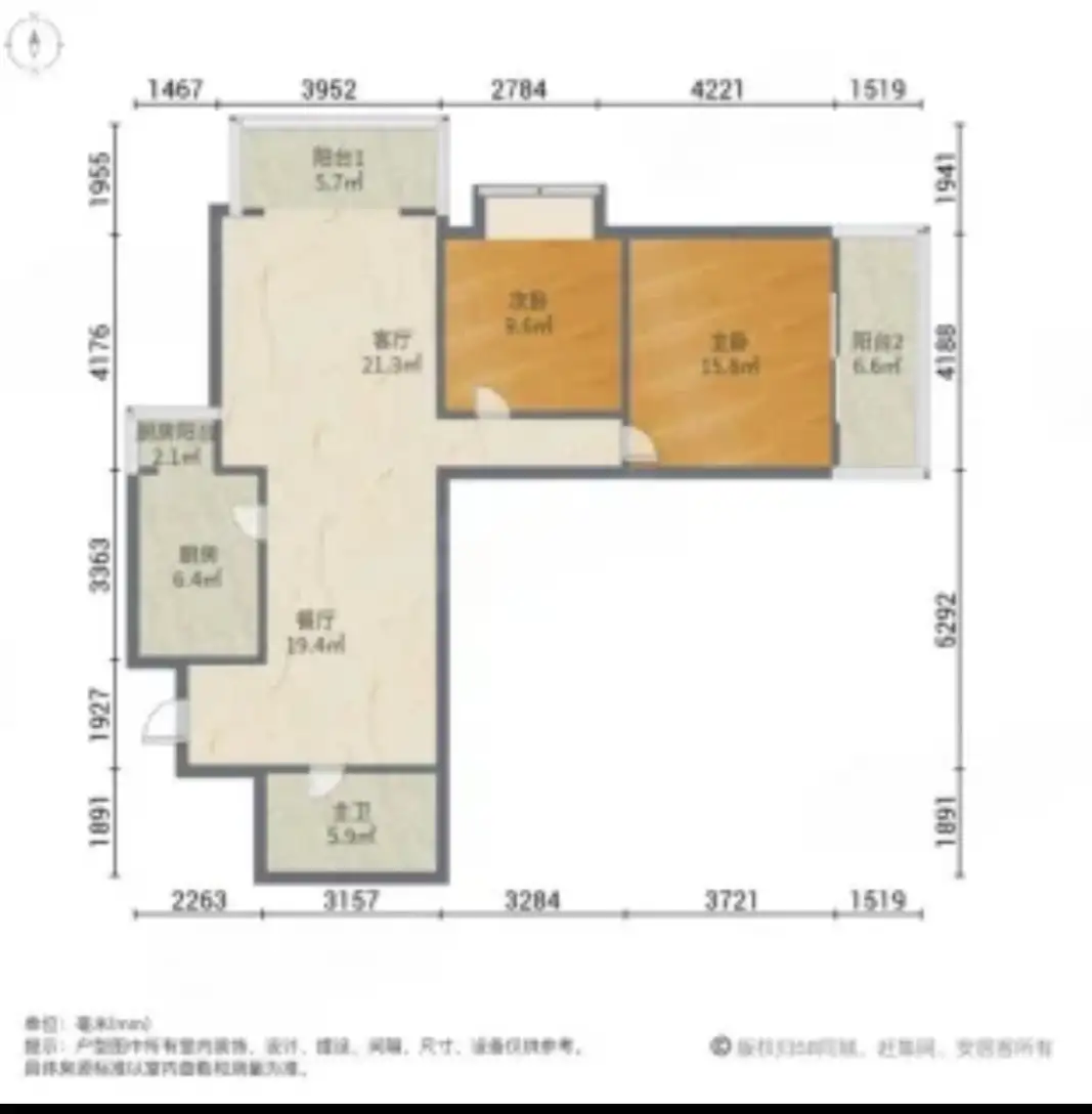 明珠花园D区  2室2厅1卫   115.00万室内图