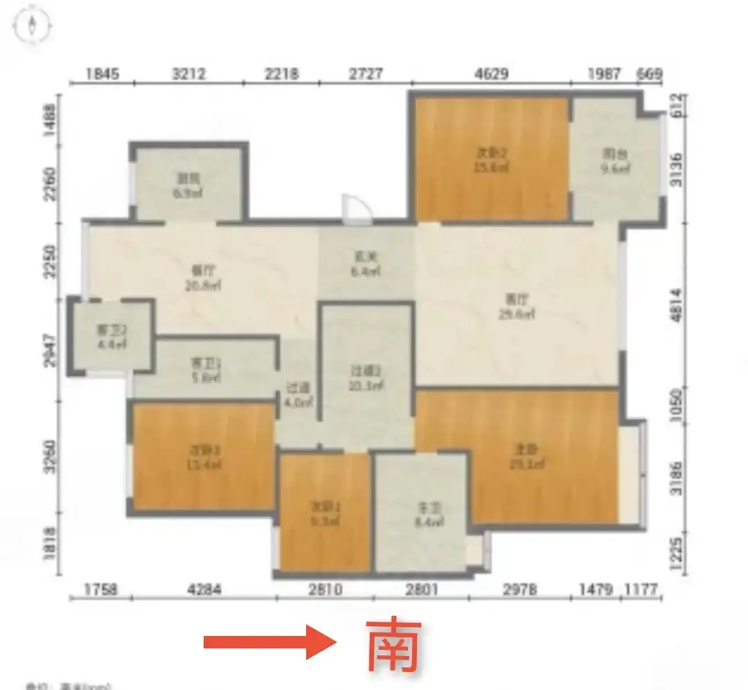 美的城  4室2厅2卫   3500.00元/月室内图