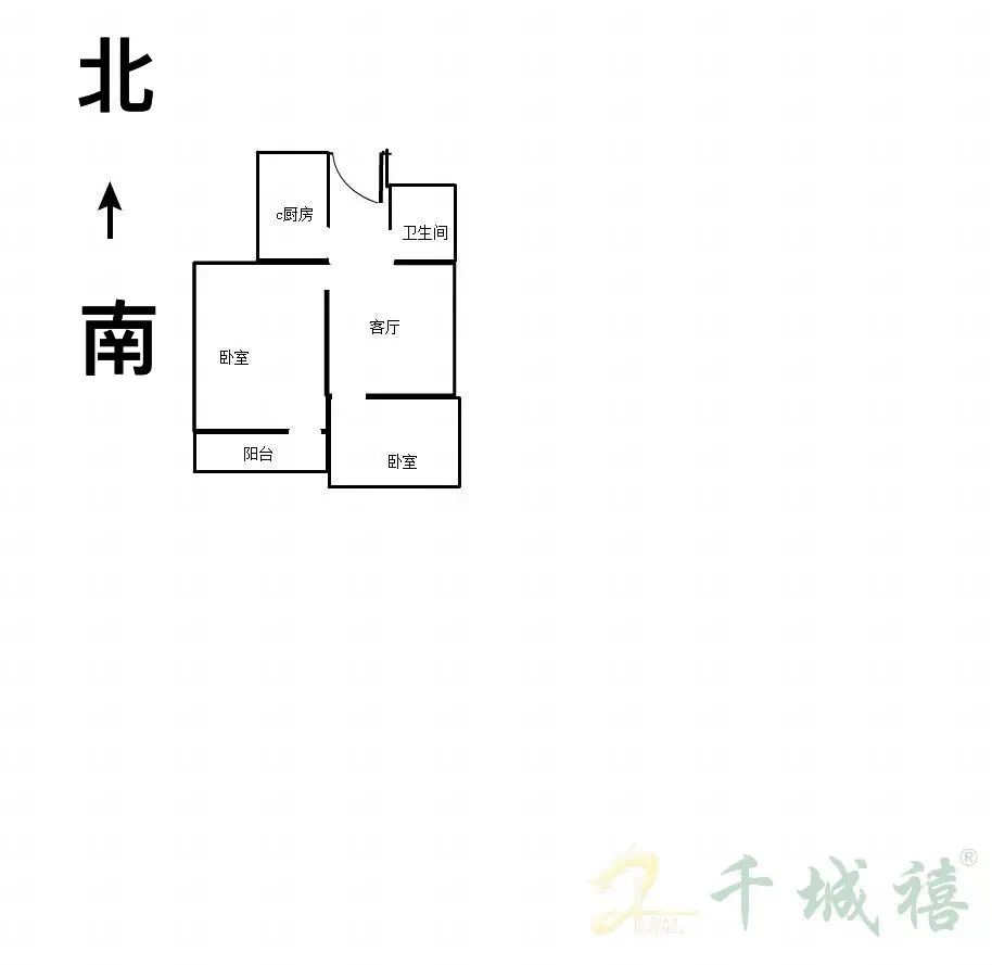 开元小区  2室1厅1卫   900.00元/月户型图